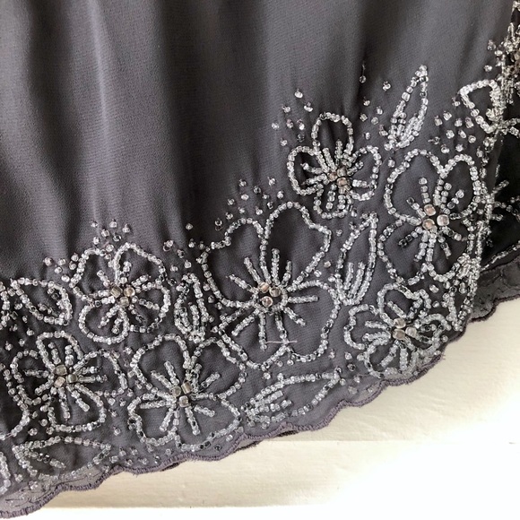 Kimchi Blue Slate High Waist Beaded Shorts - Picture 2 of 6